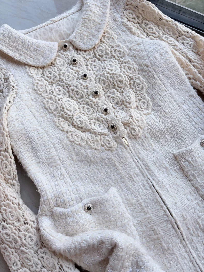 Chanel 2015  White Lace Crochet Dress - Image 2