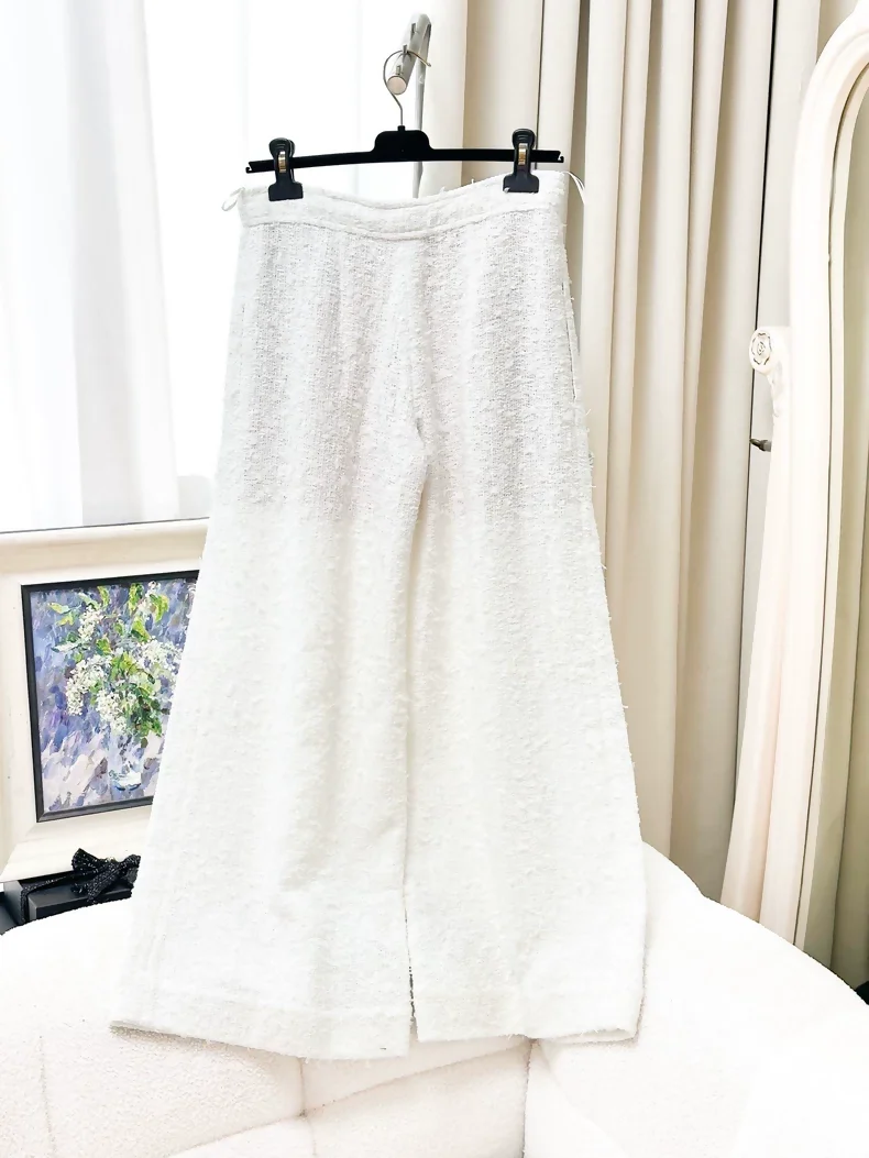 Chanel tweed wide leg pants - Image 2