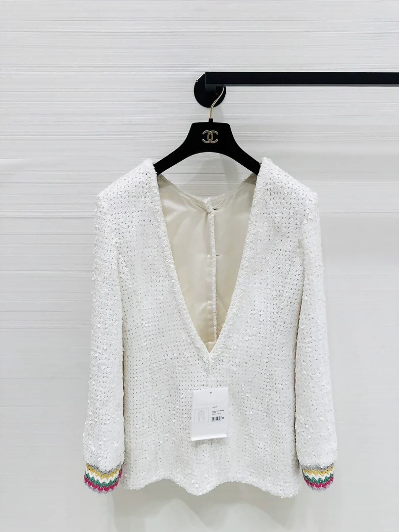 Chanel 22S white & colourful jacket - Image 2