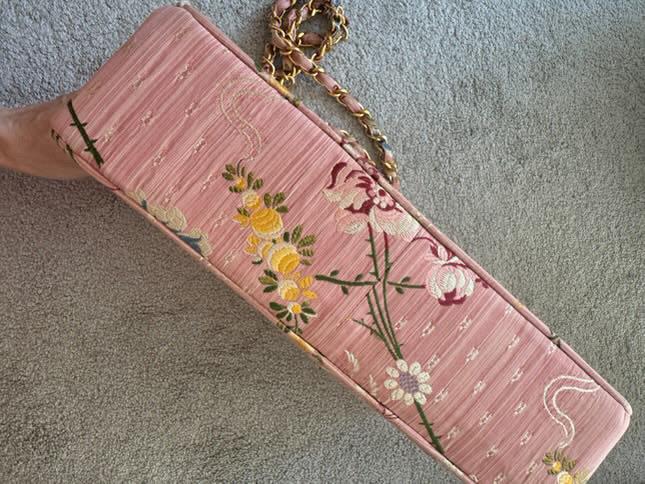 Chanel Timeless Jumbo Brocade Silk Rose - Image 11