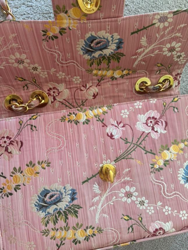 Chanel Timeless Jumbo Brocade Silk Rose - Image 14