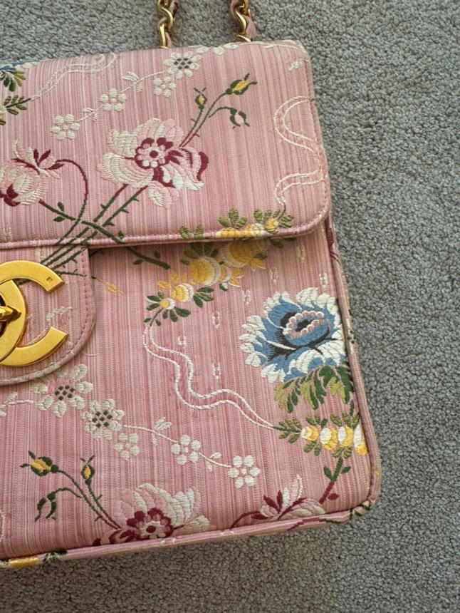Chanel Timeless Jumbo Brocade Silk Rose - Image 5