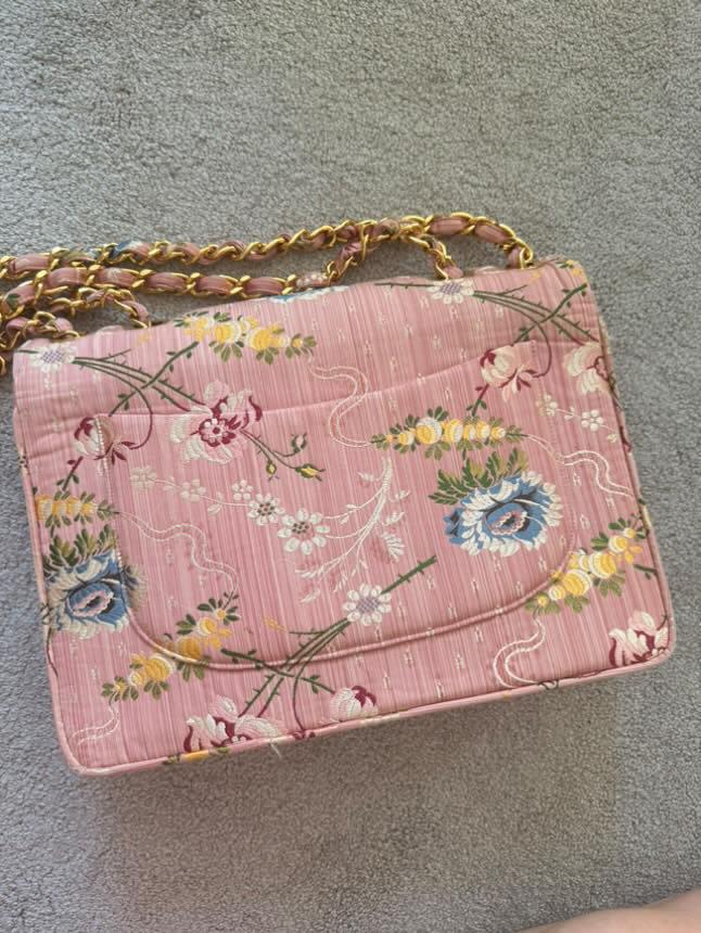 Chanel Timeless Jumbo Brocade Silk Rose - Image 8