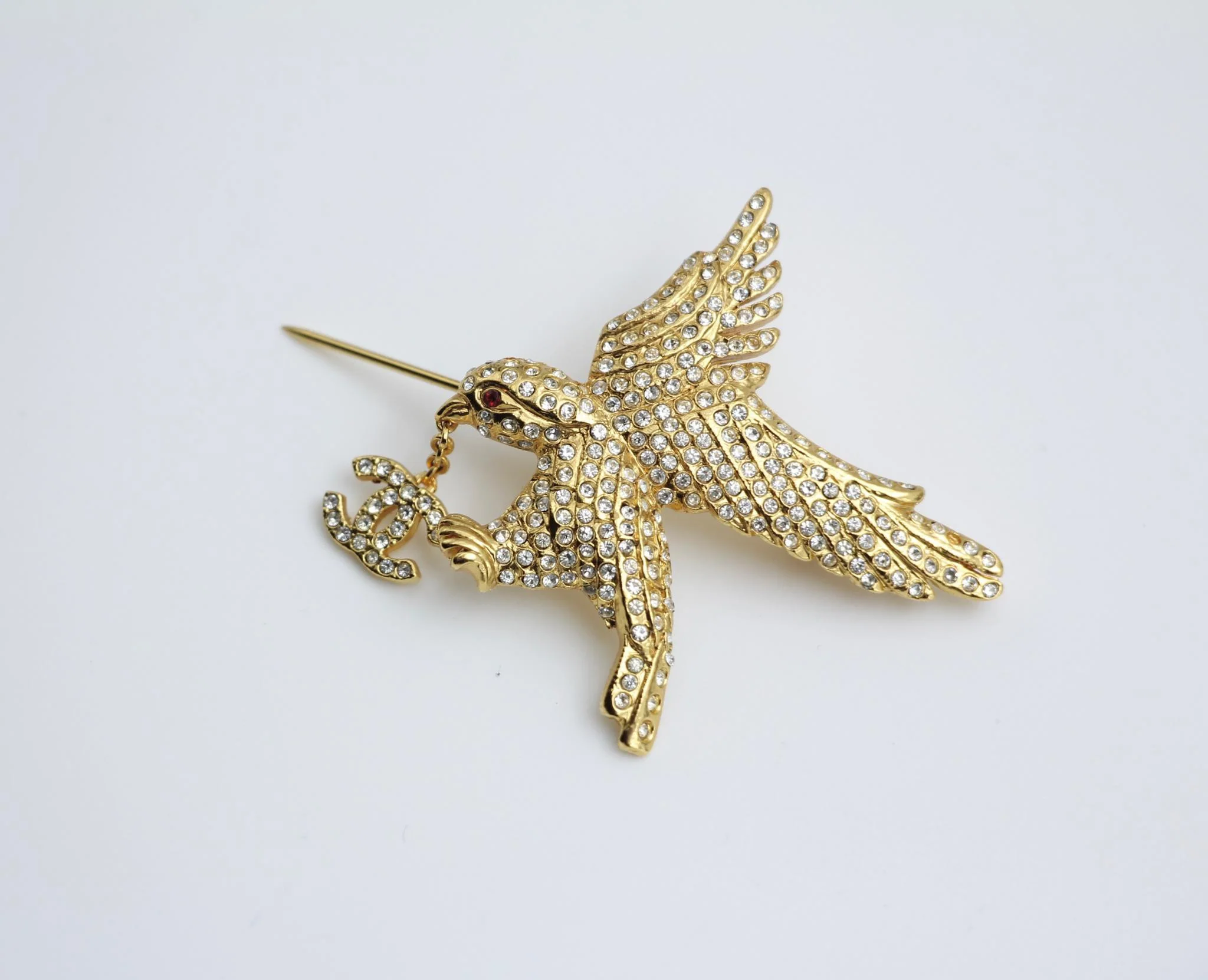Chanel Vintage 01P Rhinestone Eagle Fine Brooch - Image 2