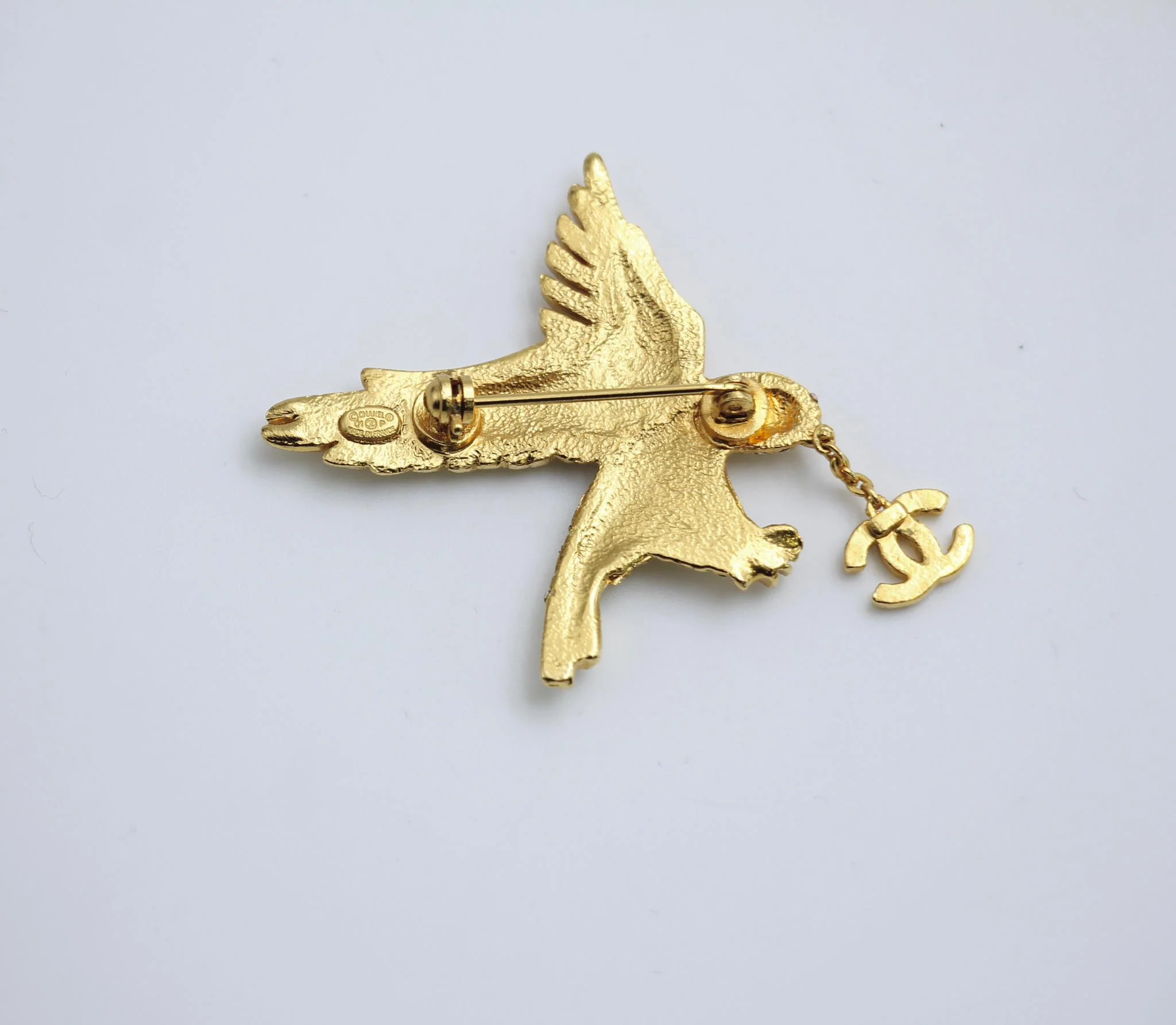 Chanel Vintage 01P Rhinestone Eagle Fine Brooch - Image 4