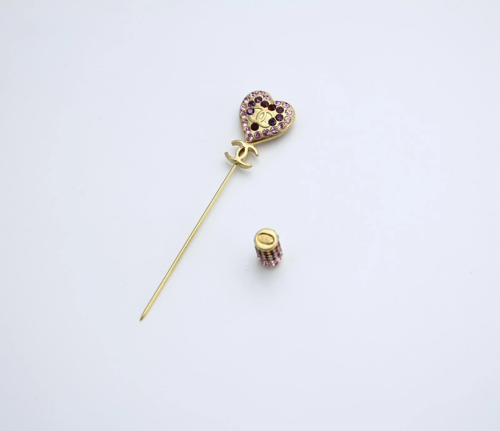 Chanel Vintage 02P Rhinestone Love Stick Brooch - Image 3