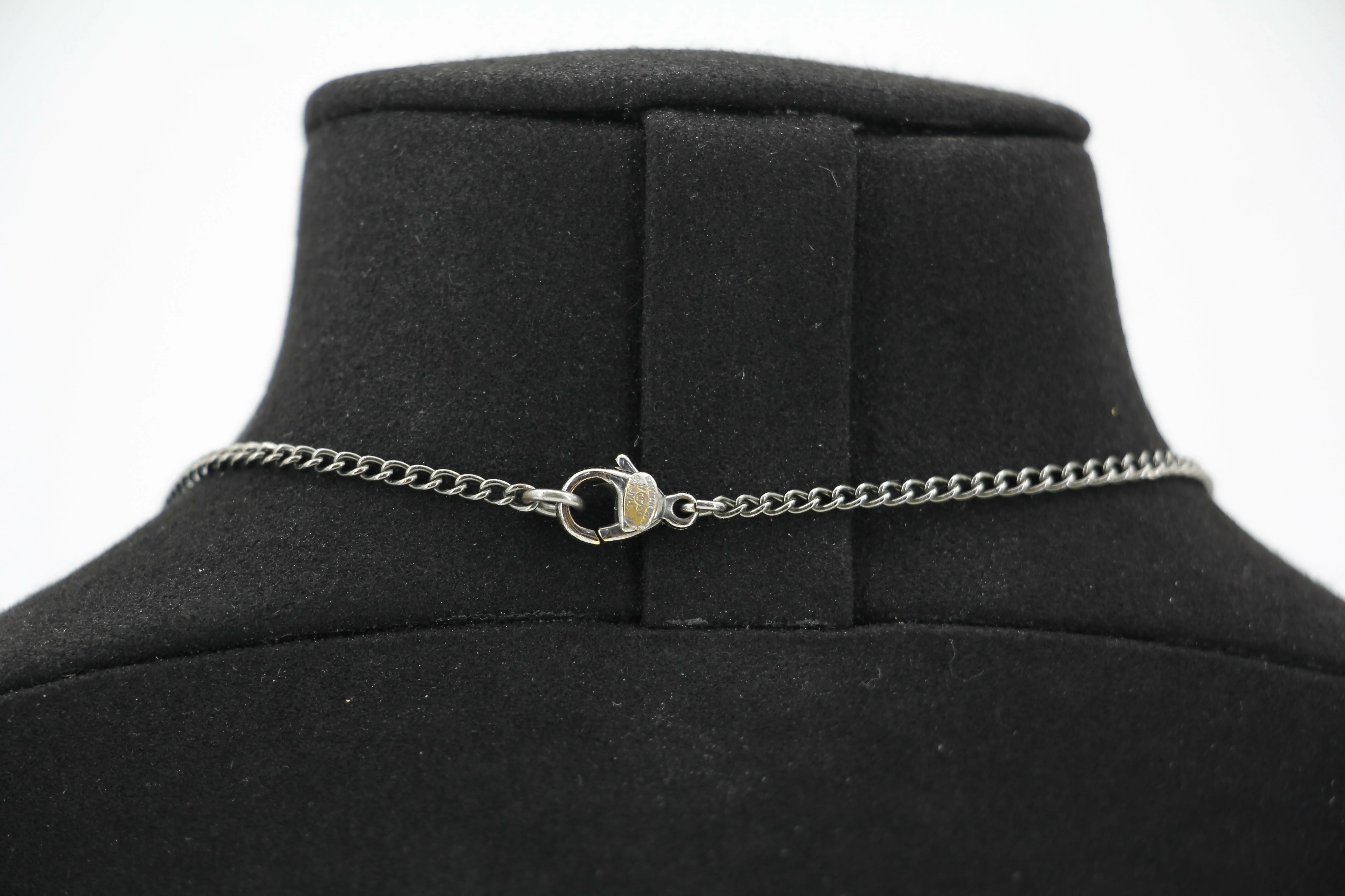 Chanel Vintage 03A Enamel Black Skull Grey CC Necklace - Image 7
