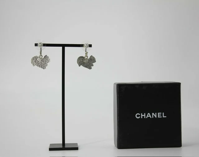 Chanel Vintage 03P & 05A Enamel White Squirrel Earrings - Image 2