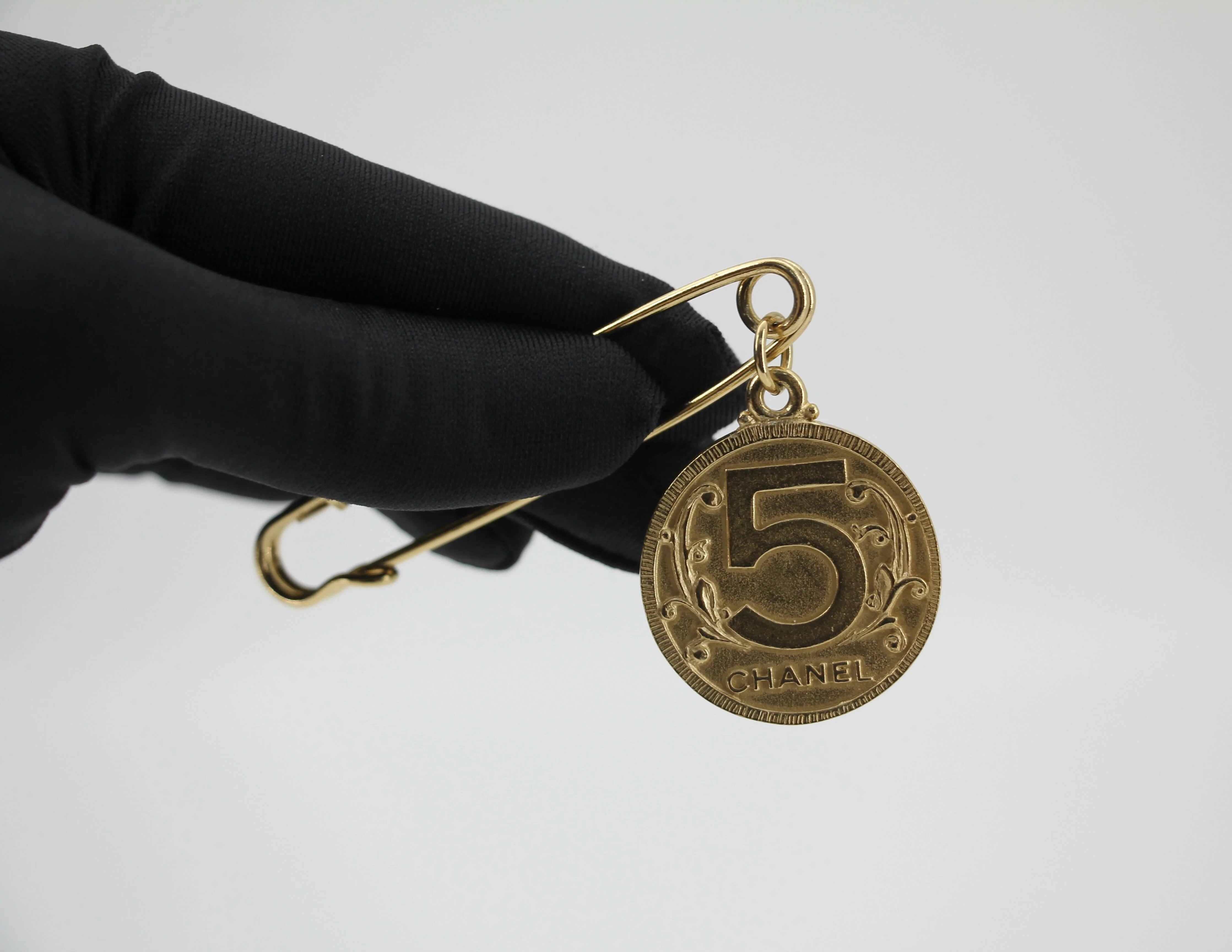 Chanel Vintage 03P Metal Ms Coco Coin Motif Brooch - Image 6