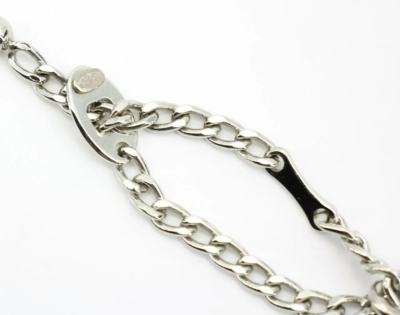 Chanel Vintage 04V Metal Silver-Tone Rectangular Plaque Pendant Bag Charm - Image 4