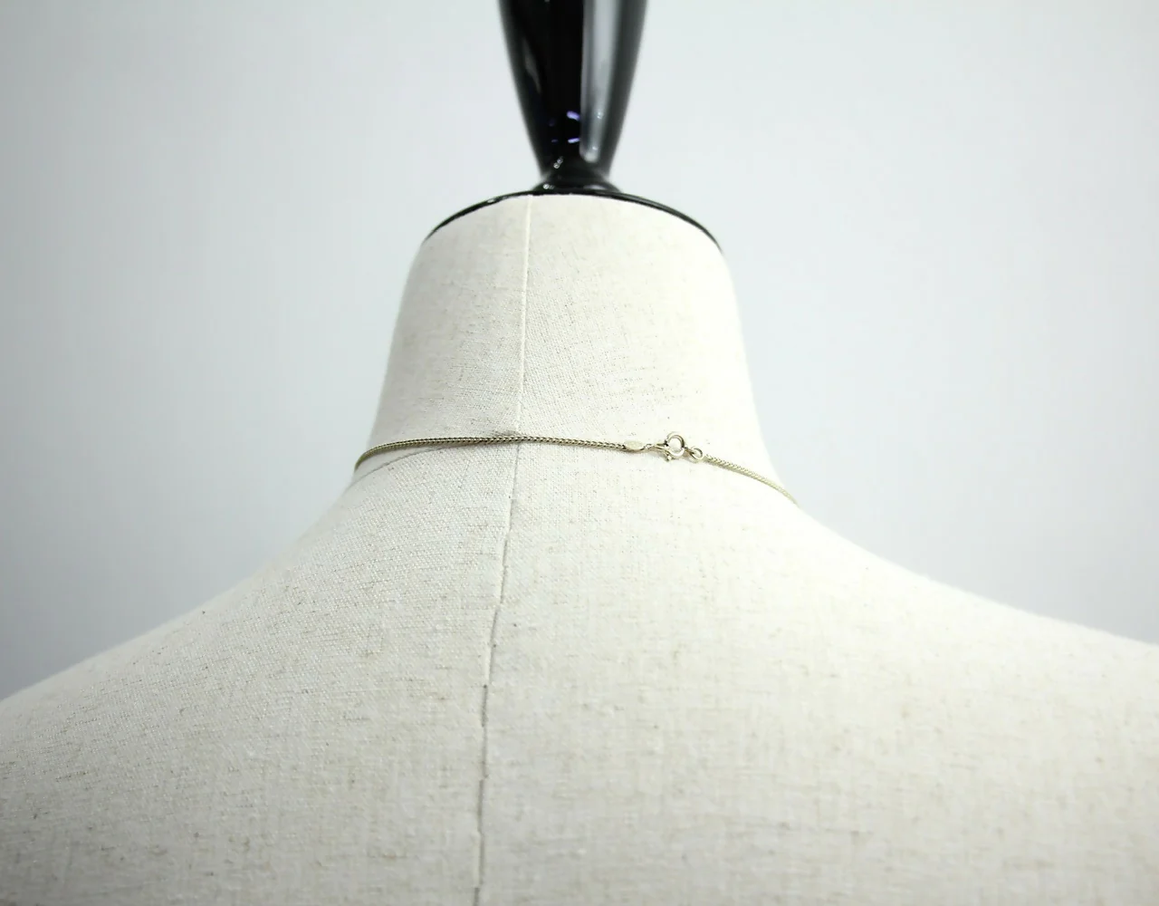 Chanel Vintage 07V Enamel Classic Black CC Light Gold Necklace - Image 2