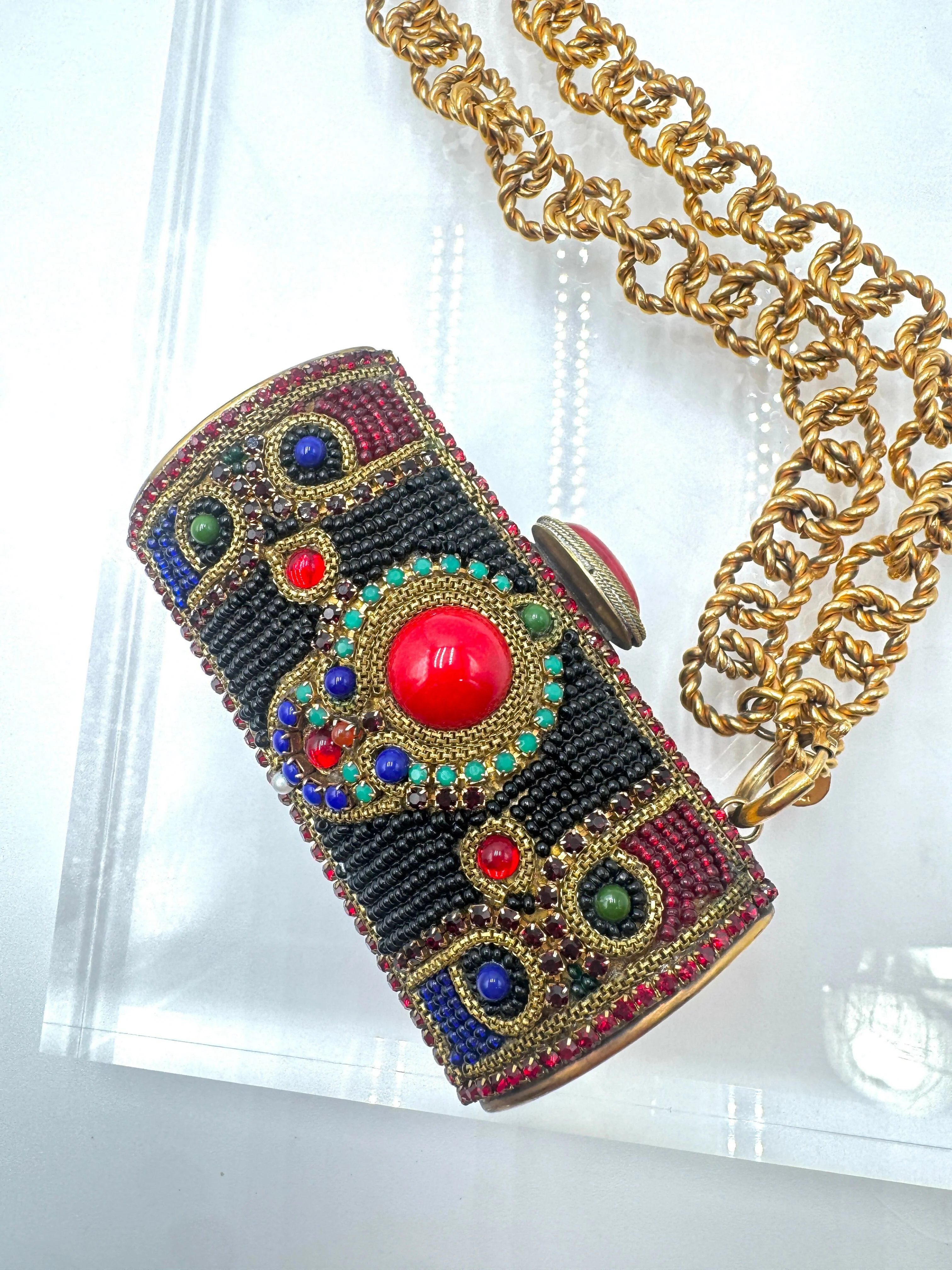 Chanel Vintage 1980 Beaded Jeweled Belt / Minaudiere