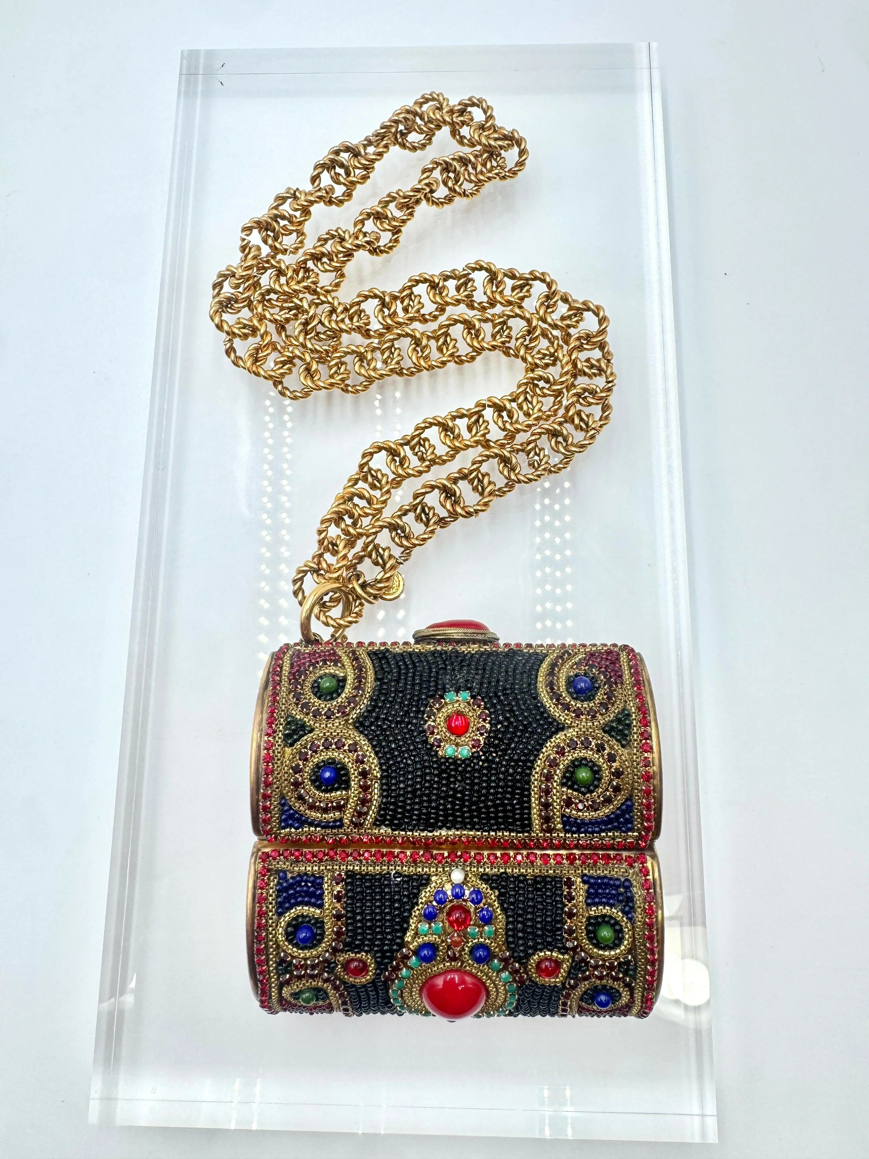 Chanel Vintage 1980 Beaded Jeweled Belt / Minaudiere - Image 5