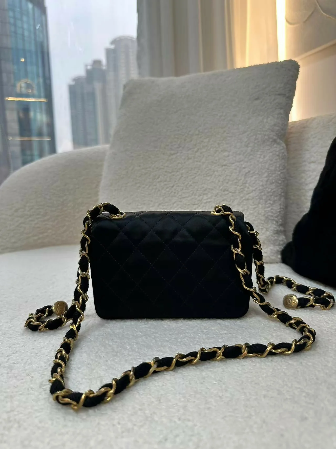 Chanel Vintage (1986-88) Classic Mini Satin Bag - Image 2