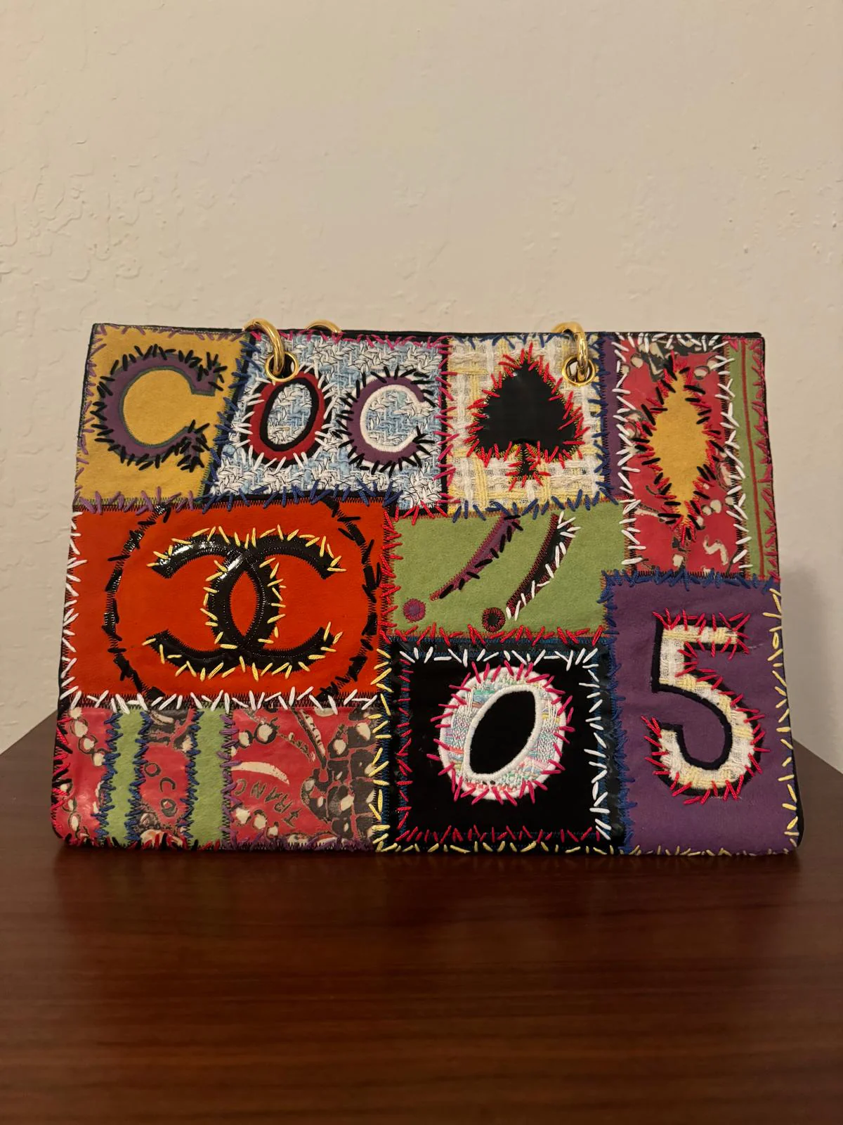 Chanel Vintage 1993 couture patchwork tote - Image 4