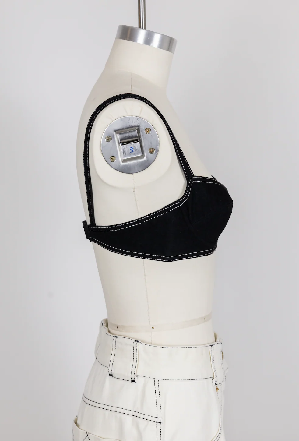Chanel Vintage 1994 Spring/Summer Vintage Black Denim Bra Bustier - Image 4