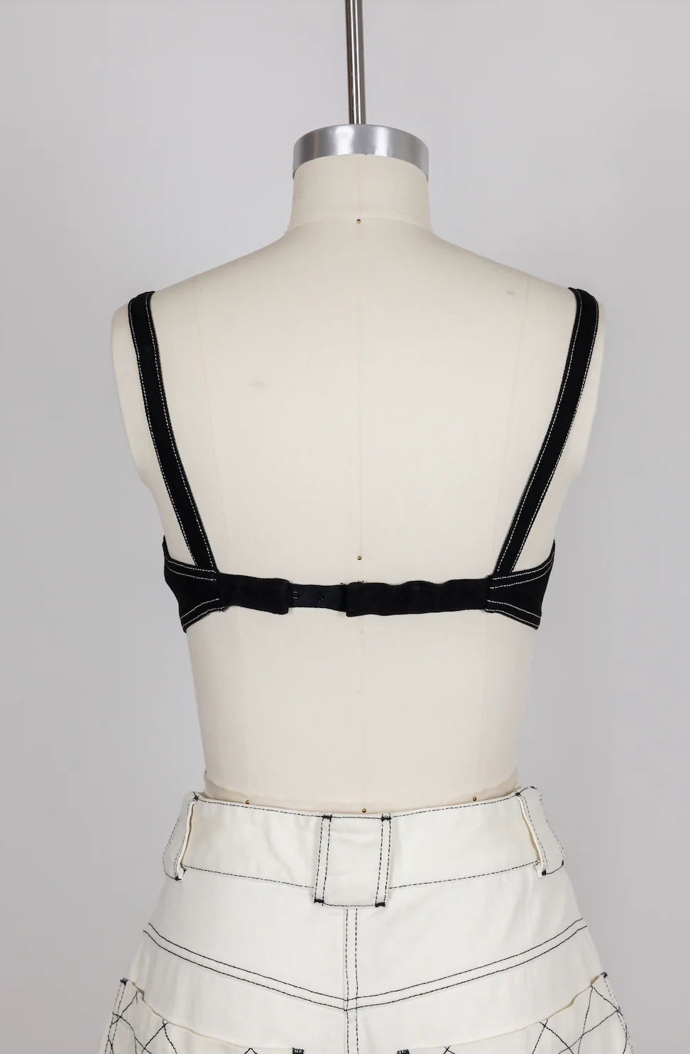 Chanel Vintage 1994 Spring/Summer Vintage Black Denim Bra Bustier - Image 7