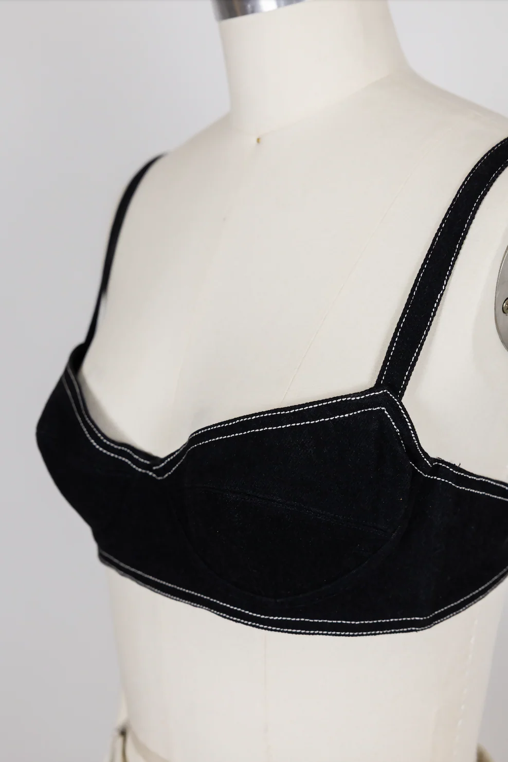 Chanel Vintage 1994 Spring/Summer Vintage Black Denim Bra Bustier - Image 9