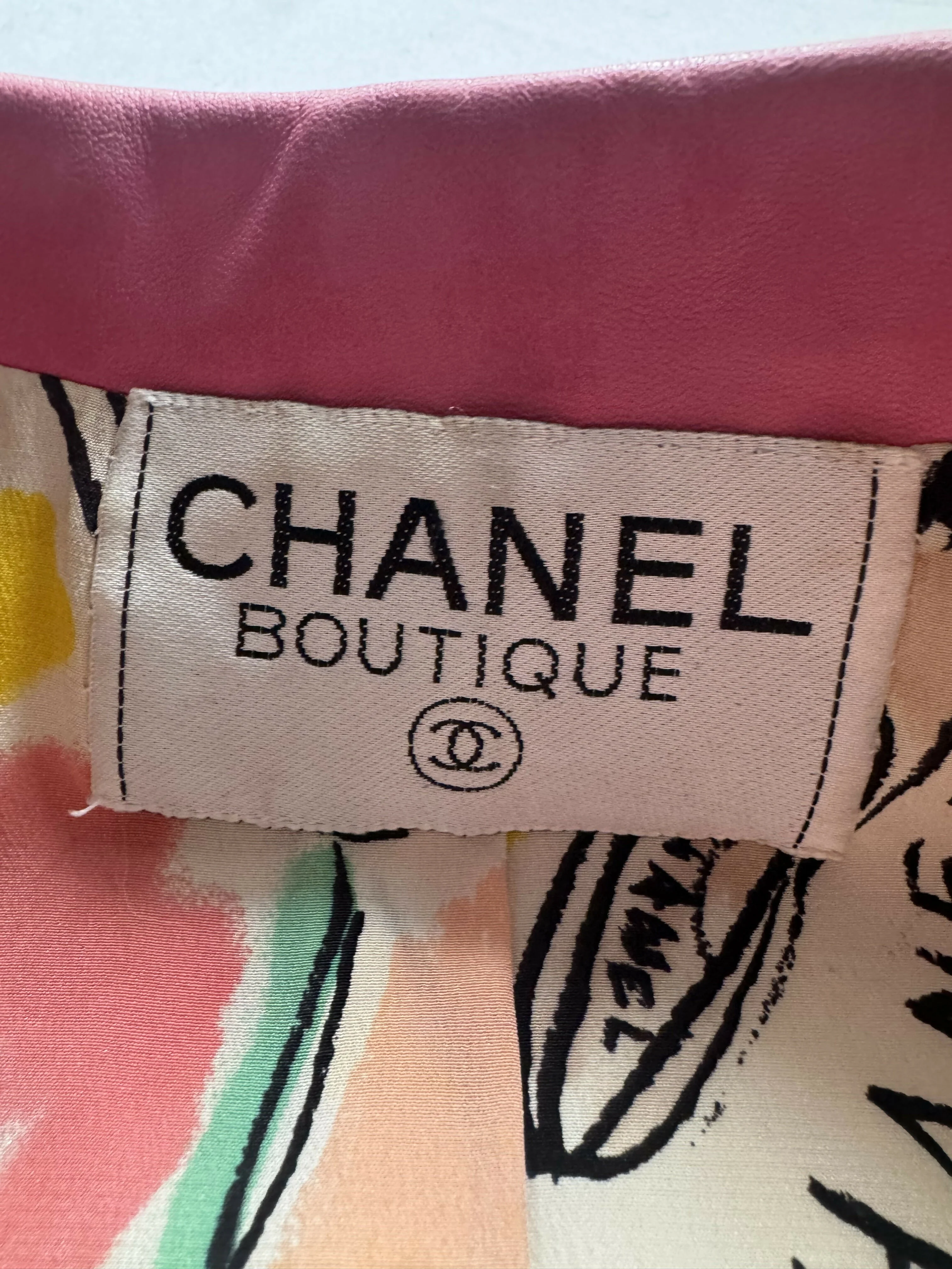Chanel Vintage 1995 Barbie Pink Leather Cropped Jacket - Image 13