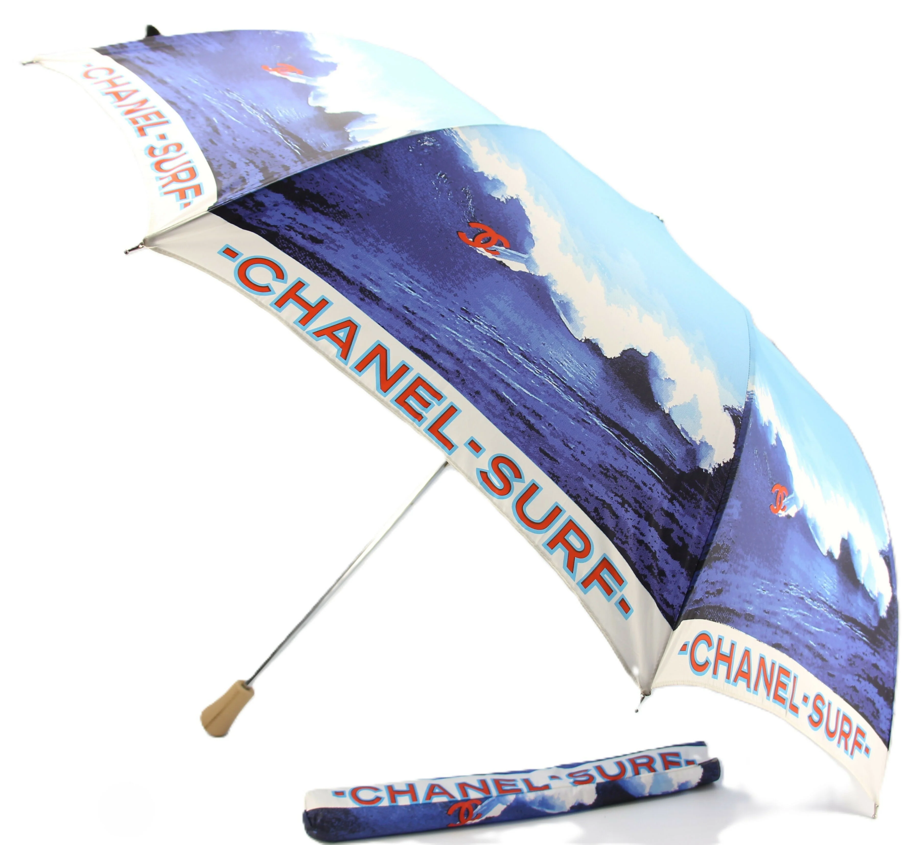 Chanel Vintage 2002 Surf Line Blue Umbrella