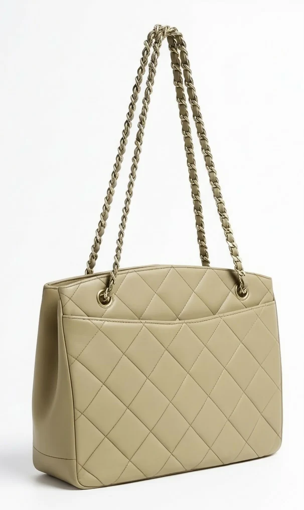 Chanel Vintage 24K CC Beige Lambskin Classic Timeless Tote Bag - Image 5