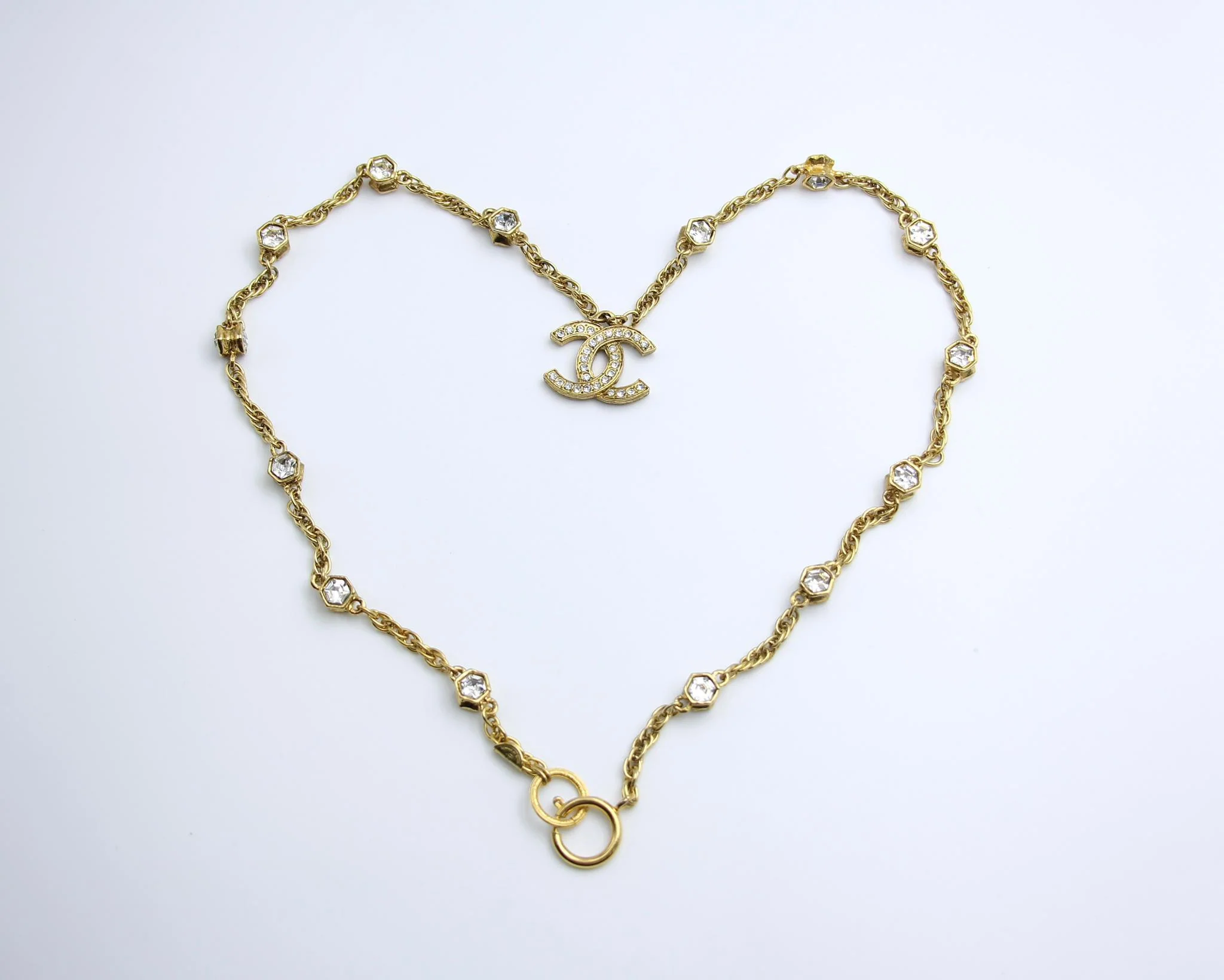 Chanel Vintage 71 80 Years Multi-Grain Rhinestone Double-Sided Rhinestone Double C Long Necklace - Image 12
