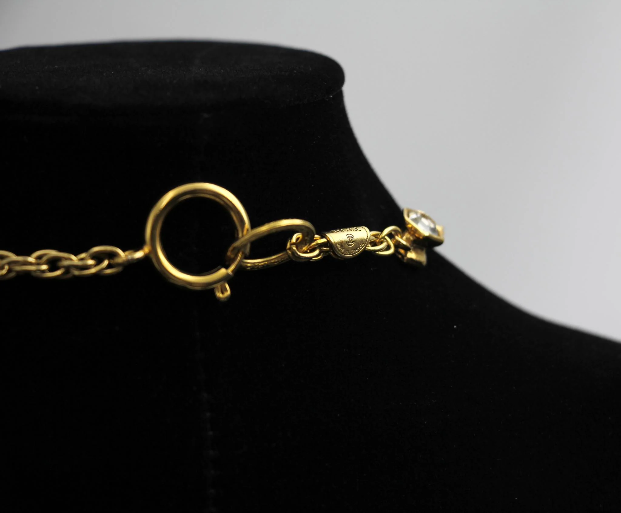 Chanel Vintage 71 80 Years Multi-Grain Rhinestone Double-Sided Rhinestone Double C Long Necklace - Image 6