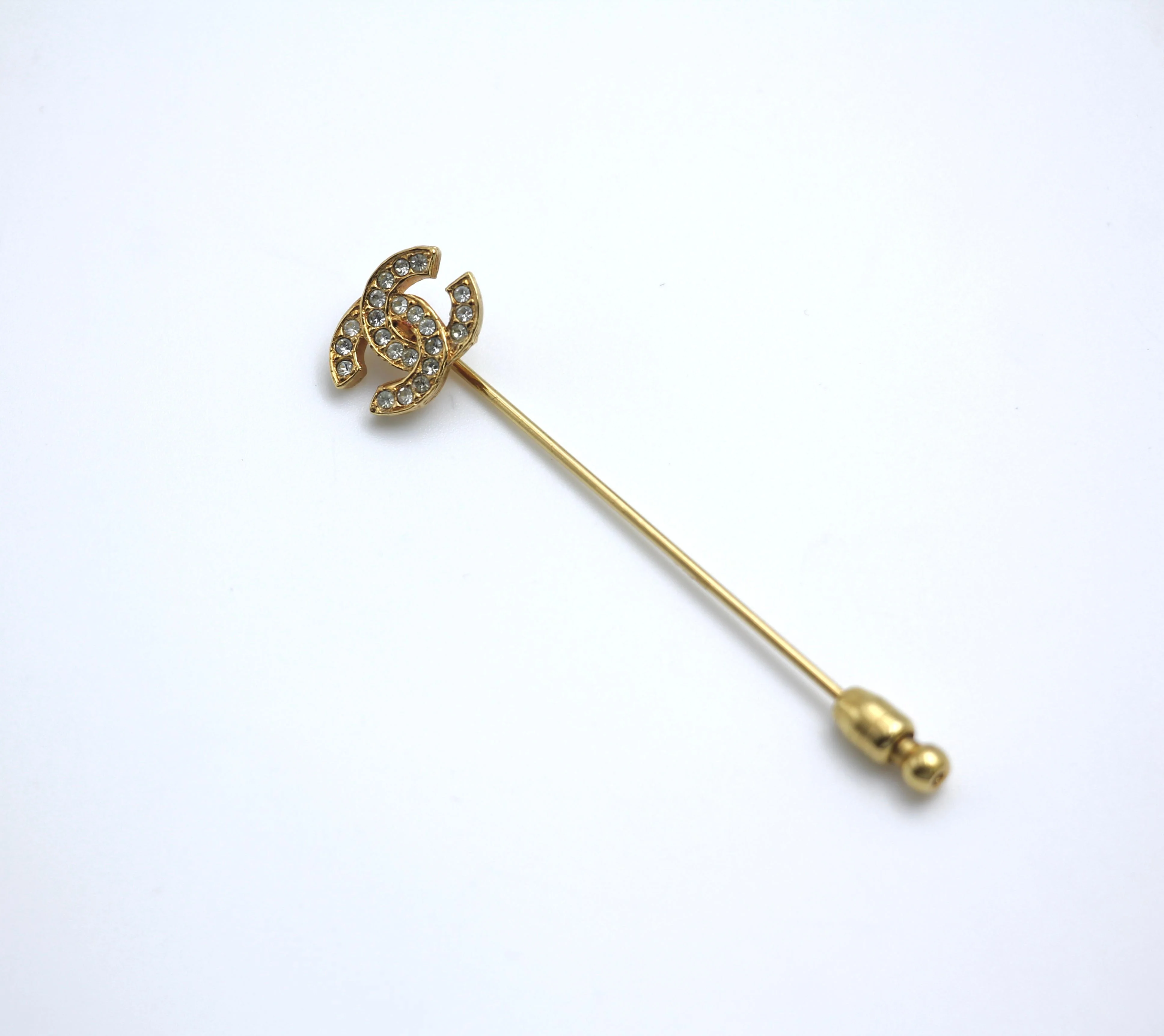 Chanel Vintage 71 80 Years Rhinestone Cc Brooch