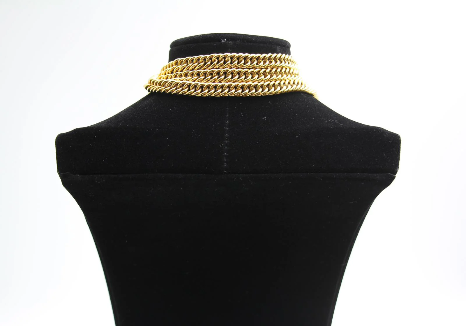 Chanel Vintage 81 85 Gold-Plated Glass Mirror Long Necklace - Image 2