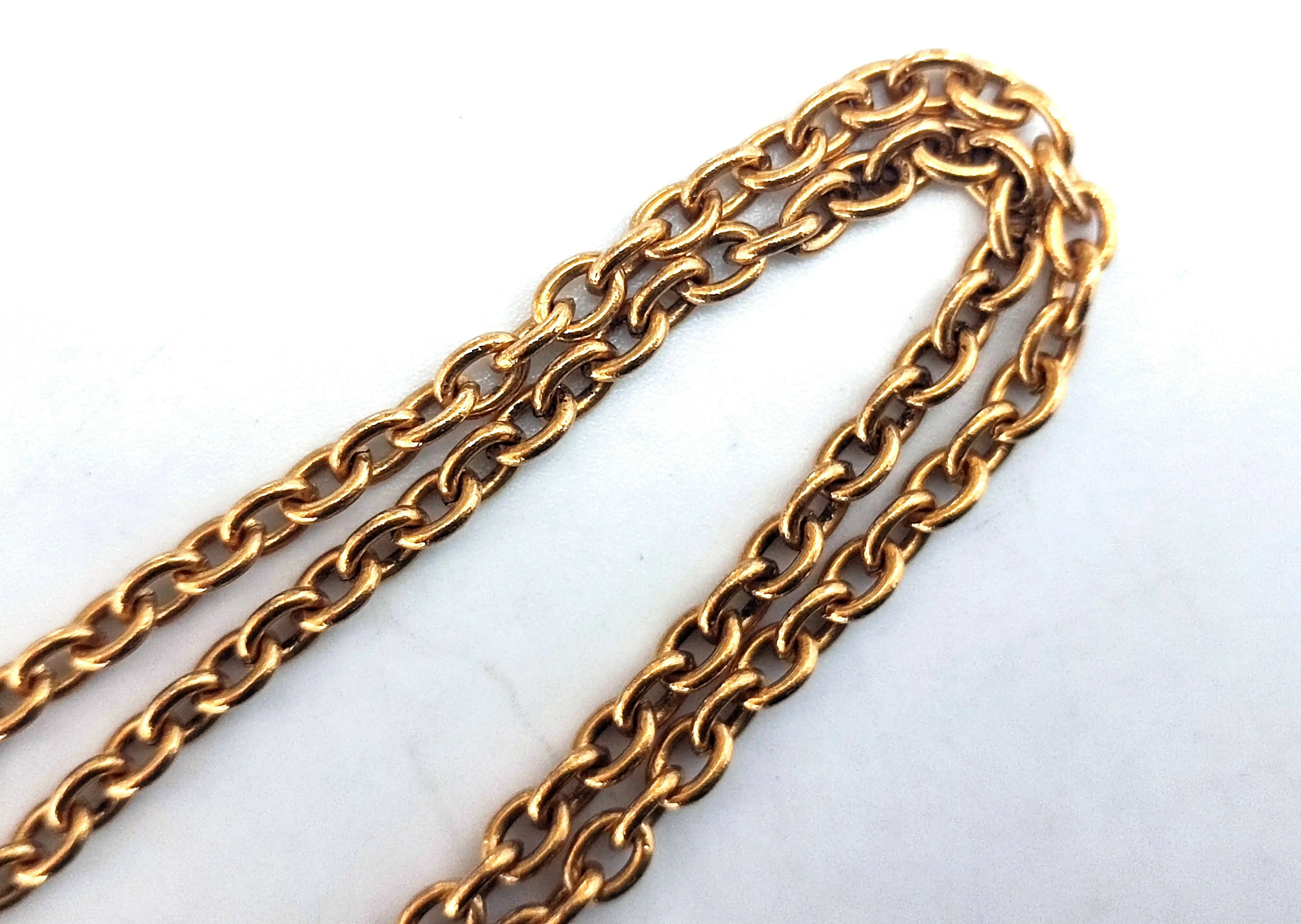 Chanel Vintage 81-85 Gold Plated Quilted Coco Mark Necklace - Image 5