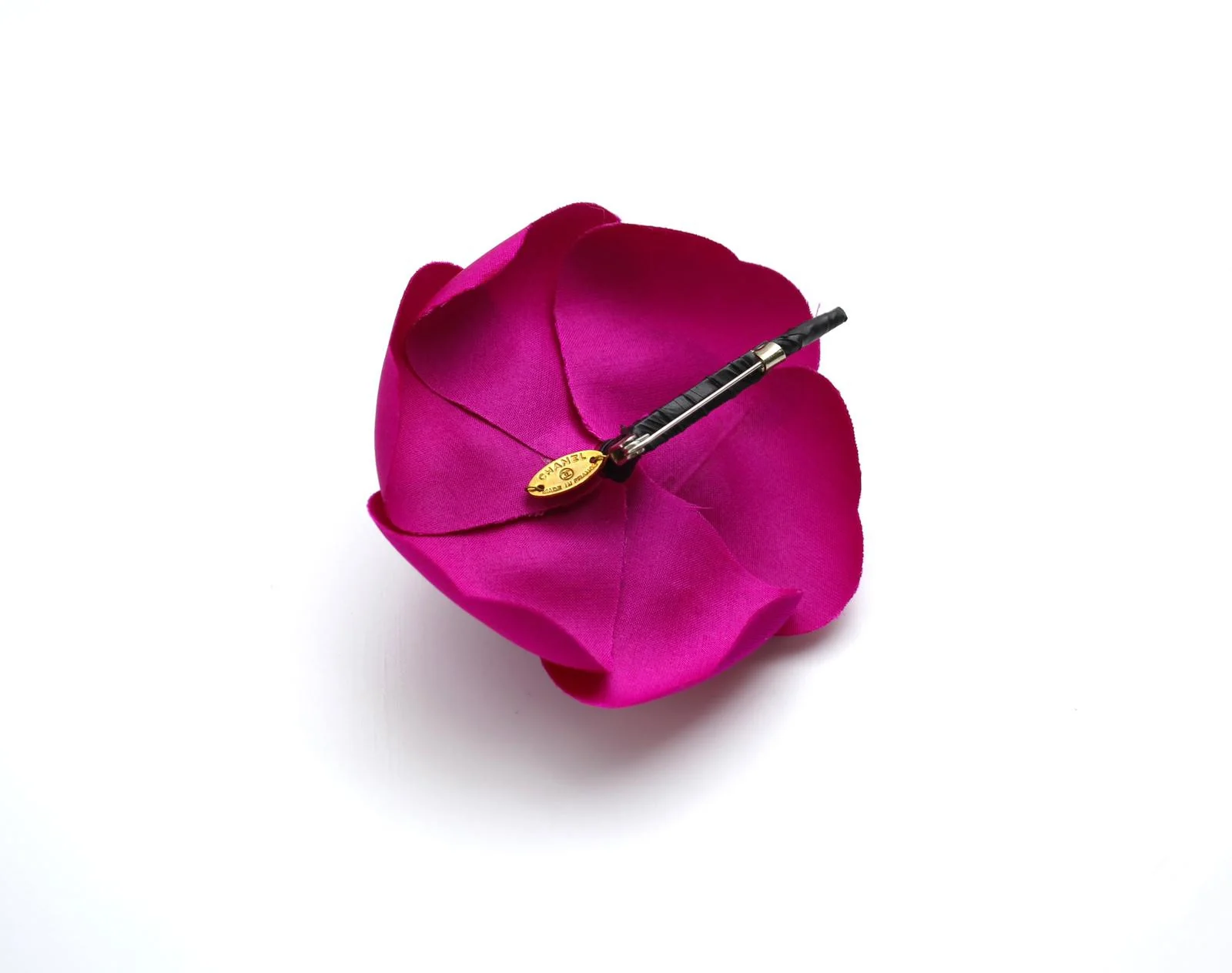 Chanel Vintage 81 85 Silk Red Camellia Brooch - Image 5
