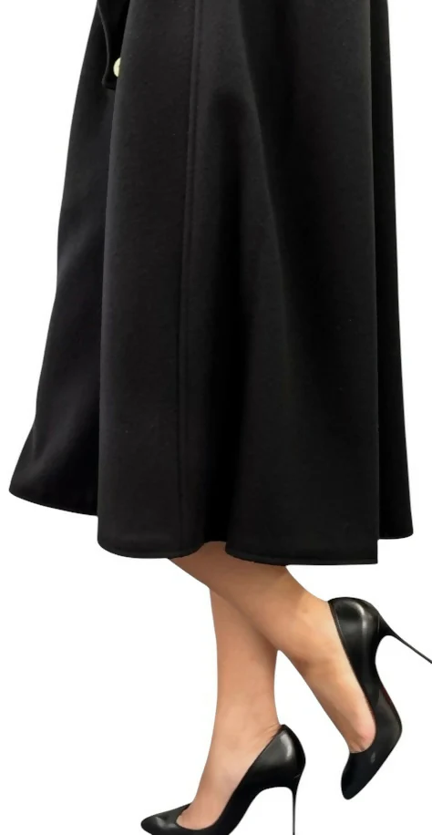 Chanel Vintage 94A Black Oversized Cashmere Long Jacket Coat FR 36 - Image 4