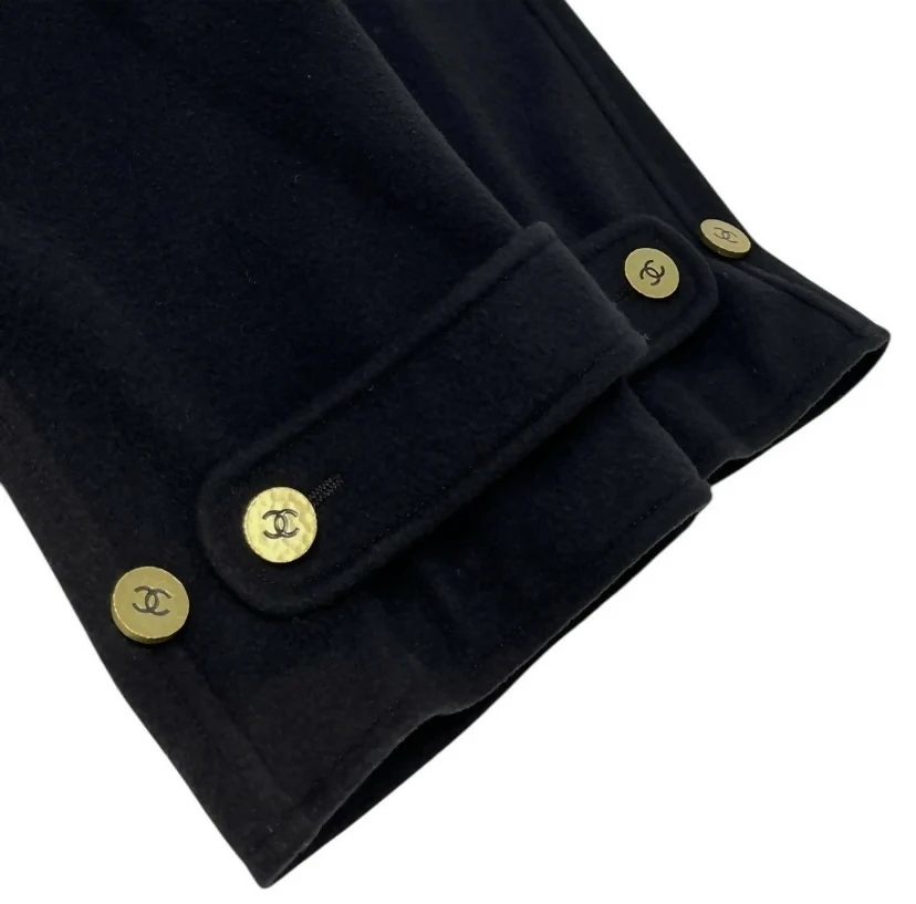 Chanel Vintage 94A Black Oversized Cashmere Long Jacket Coat FR 36 - Image 7