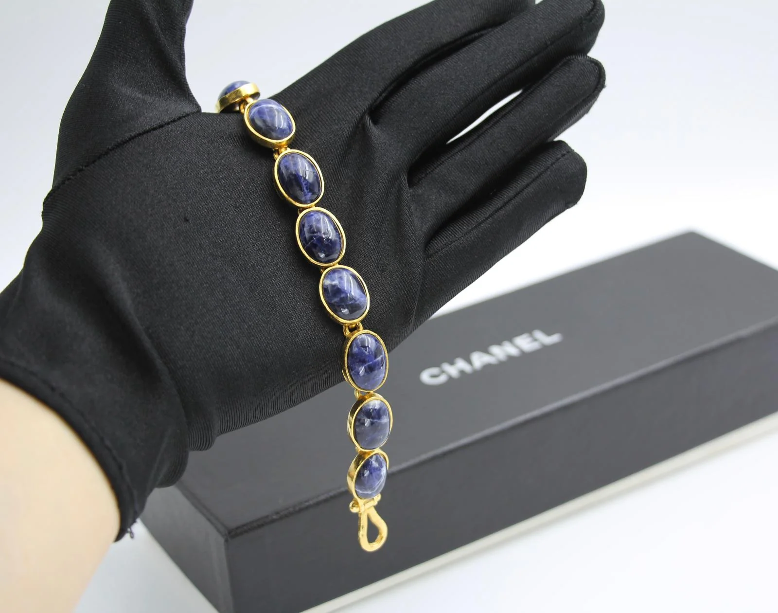 Chanel Vintage 95A Lapis Lazuli Bracelet - Image 11