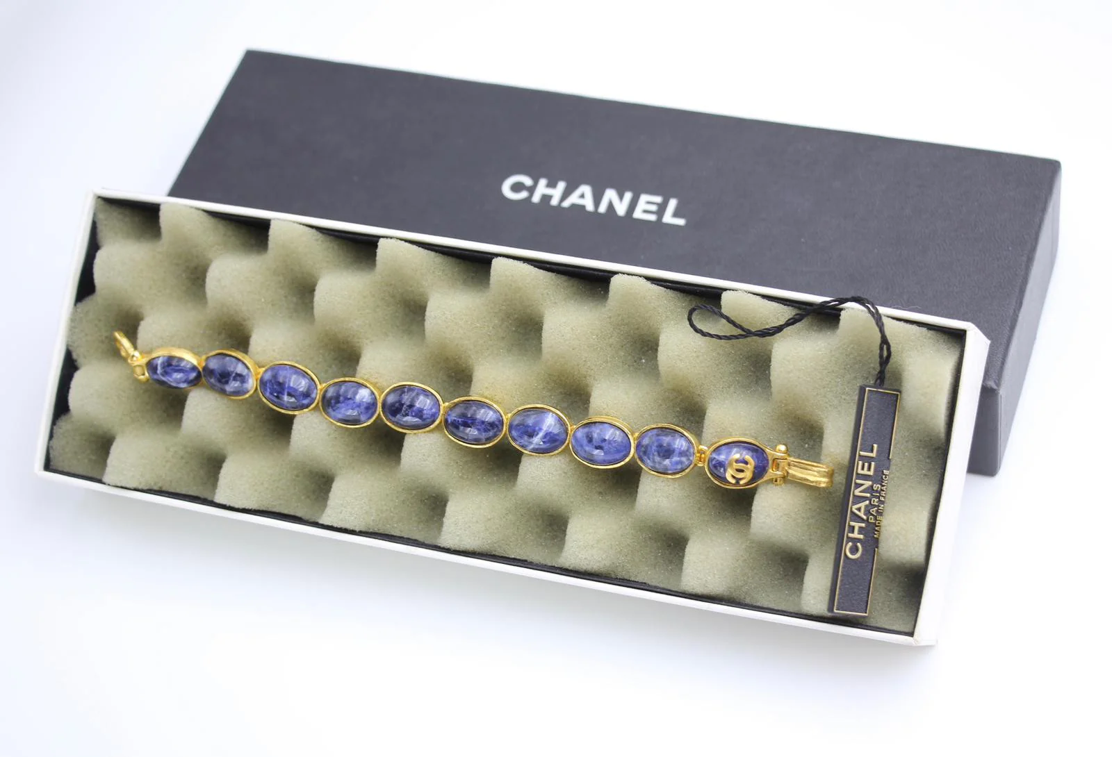 Chanel Vintage 95A Lapis Lazuli Bracelet - Image 2