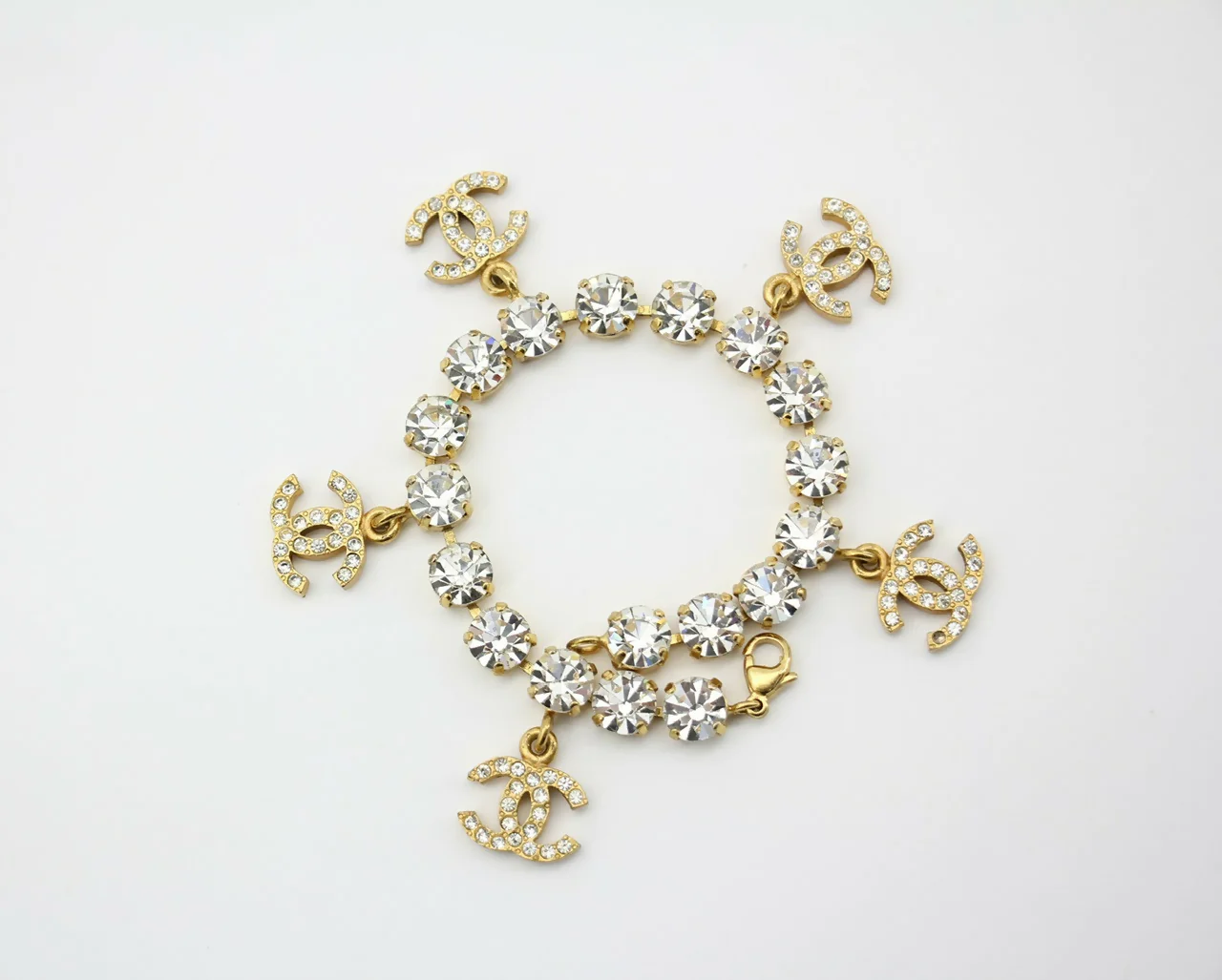 Chanel Vintage 95A Rhinestone Barbie Collarbone Bracelet