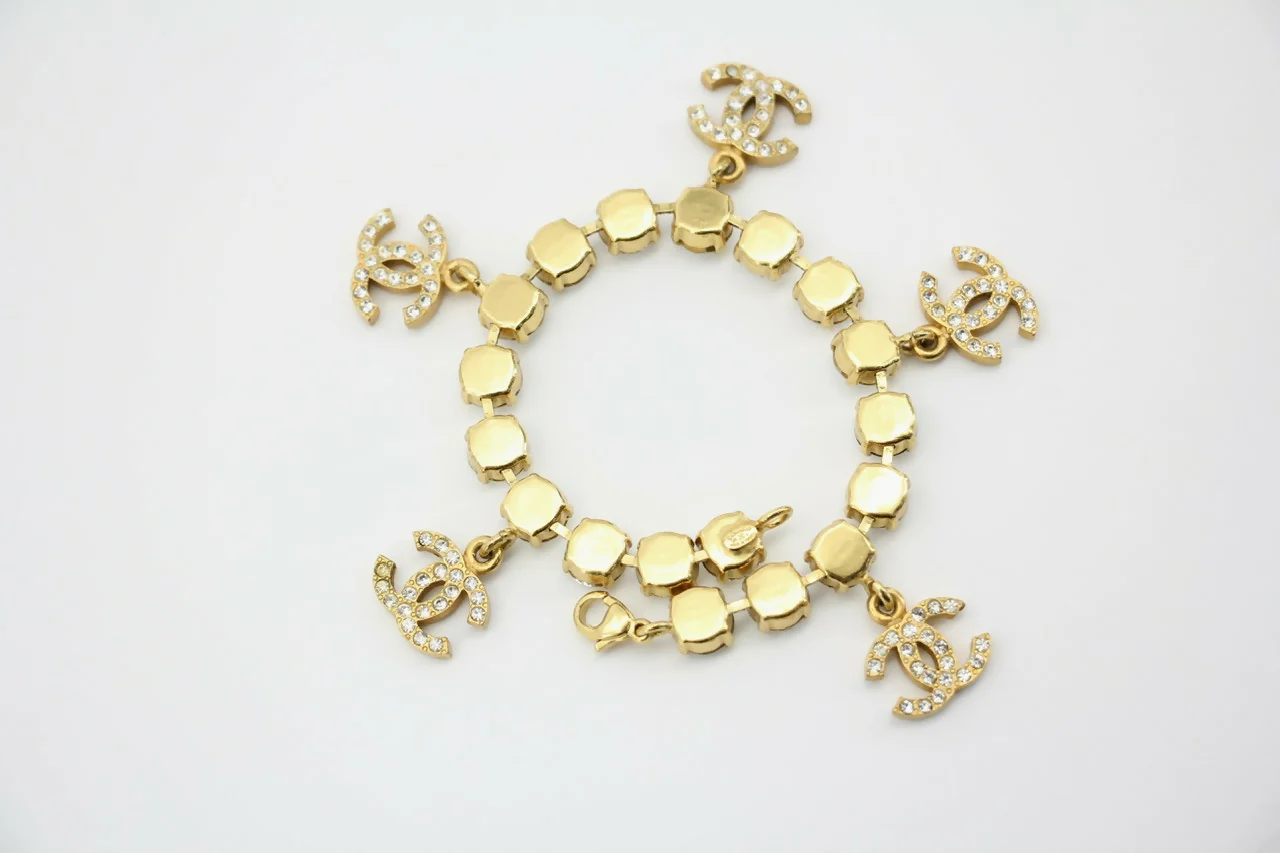 Chanel Vintage 95A Rhinestone Barbie Collarbone Bracelet - Image 2