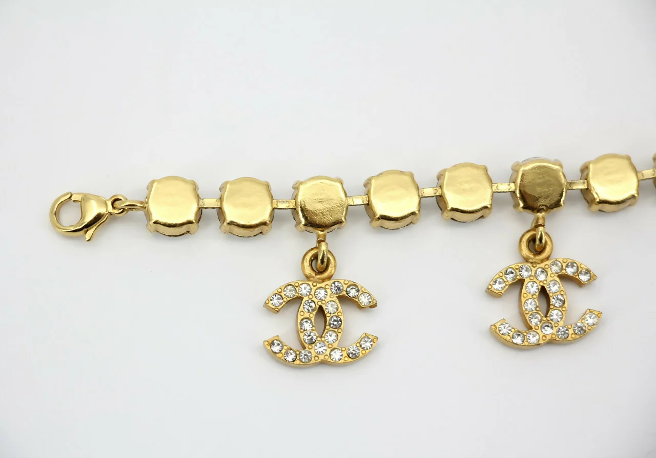 Chanel Vintage 95A Rhinestone Barbie Collarbone Bracelet - Image 6