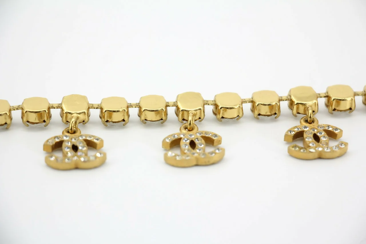 Chanel Vintage 95A Rhinestone Barbie Collarbone Bracelet - Image 7