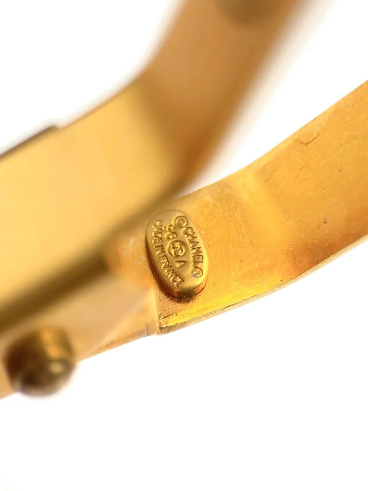 Chanel Vintage 96A Metal Hairpin With English Characters - Image 4