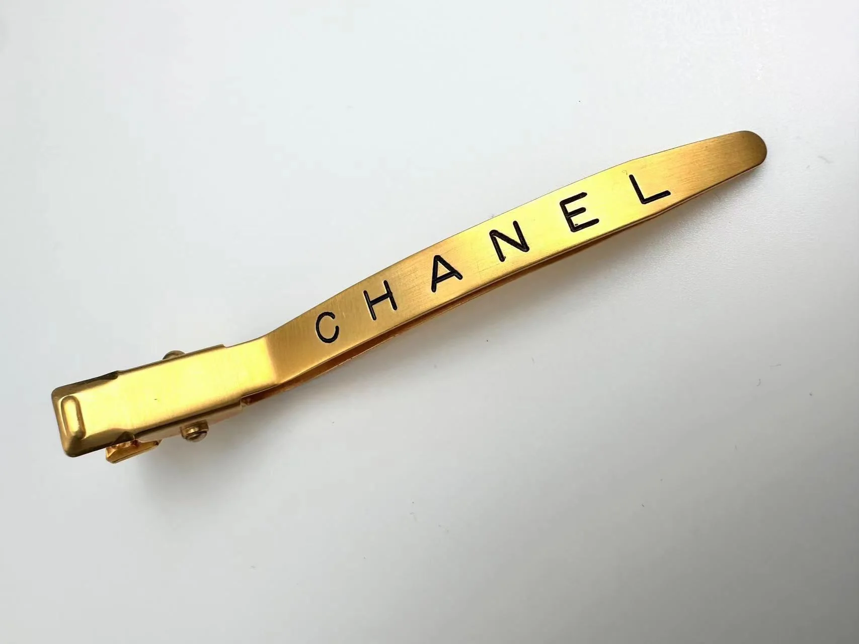 Chanel Vintage 96A Metal Hairpin With English Characters - Image 5