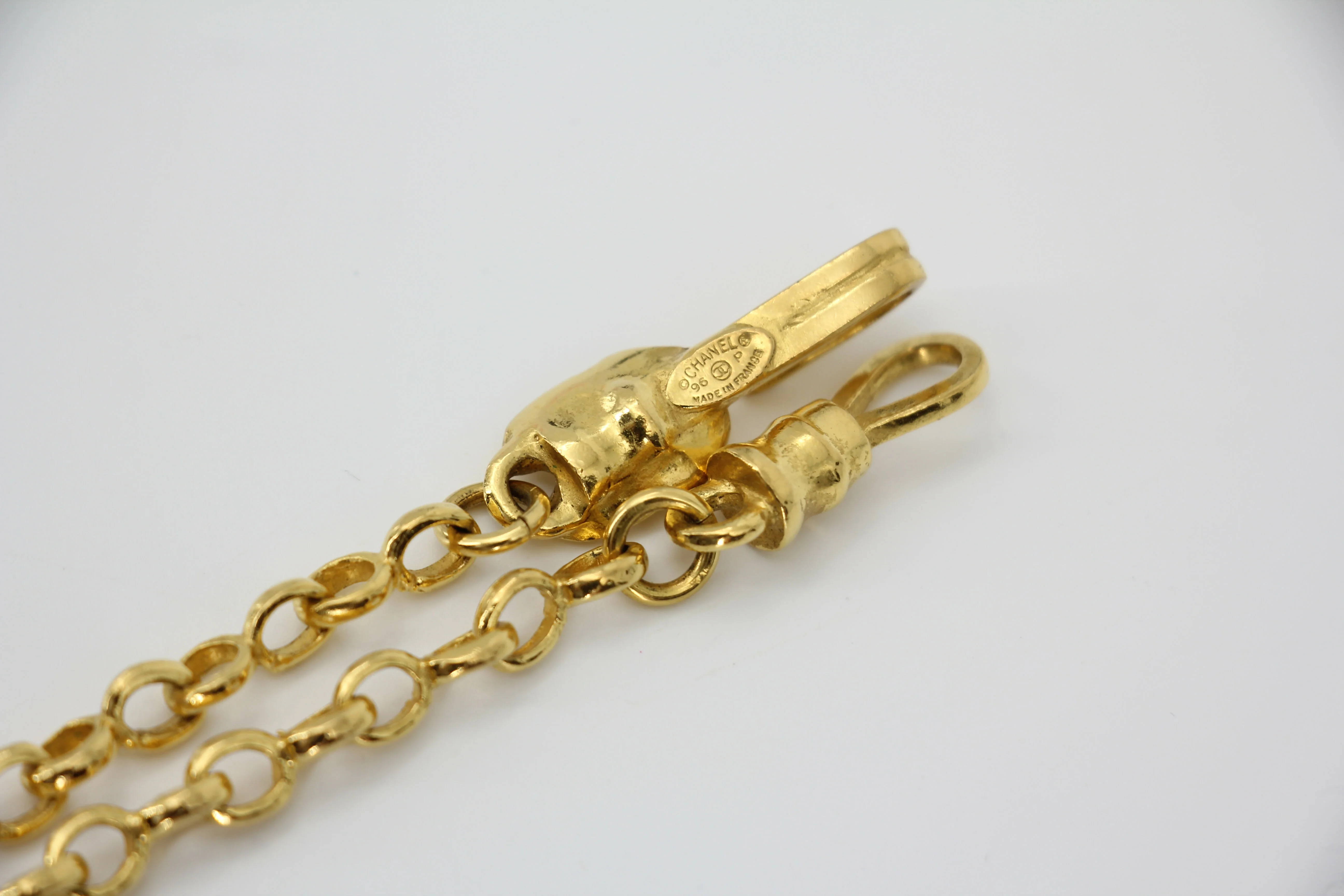 Chanel Vintage 96P Gold-Plated Conical Long Necklace - Image 8