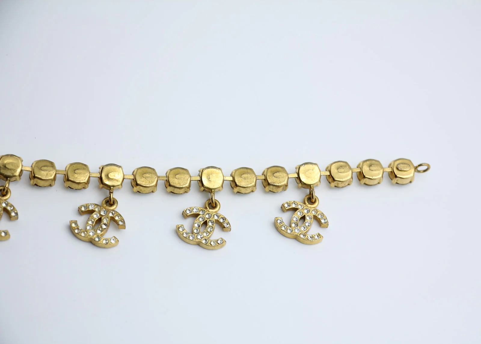 Chanel Vintage 96P Rhinestone Five Cc Bracelet - Image 11