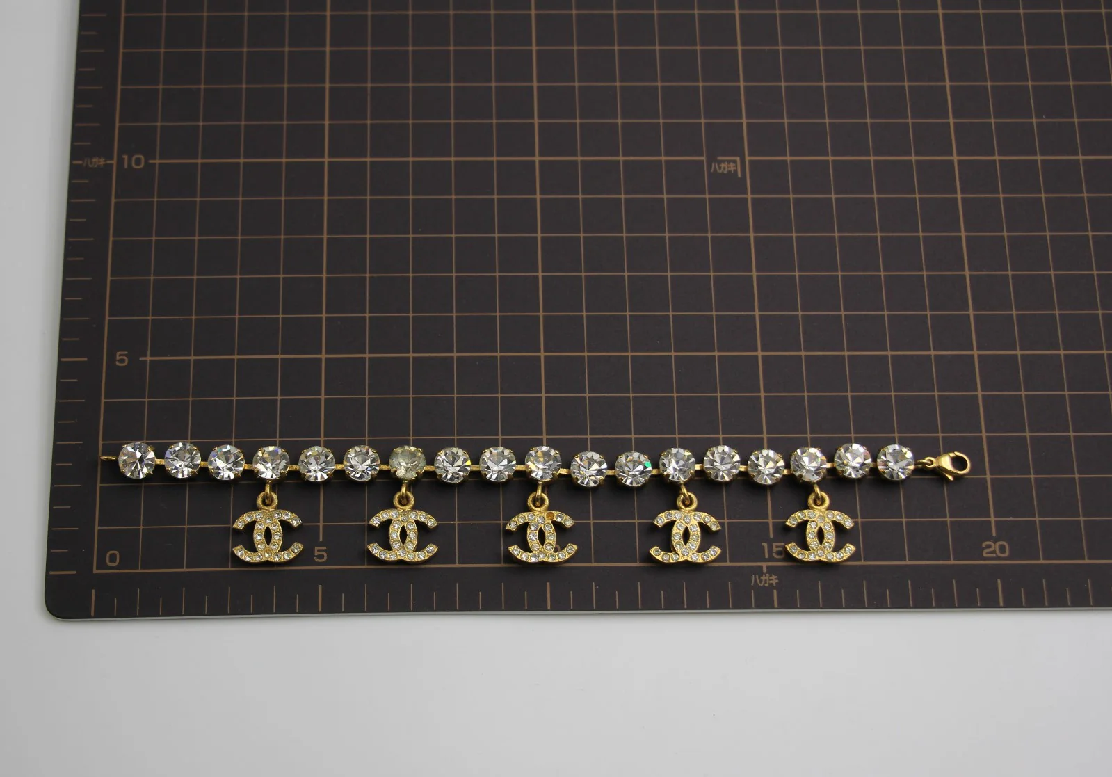 Chanel Vintage 96P Rhinestone Five Cc Bracelet - Image 14