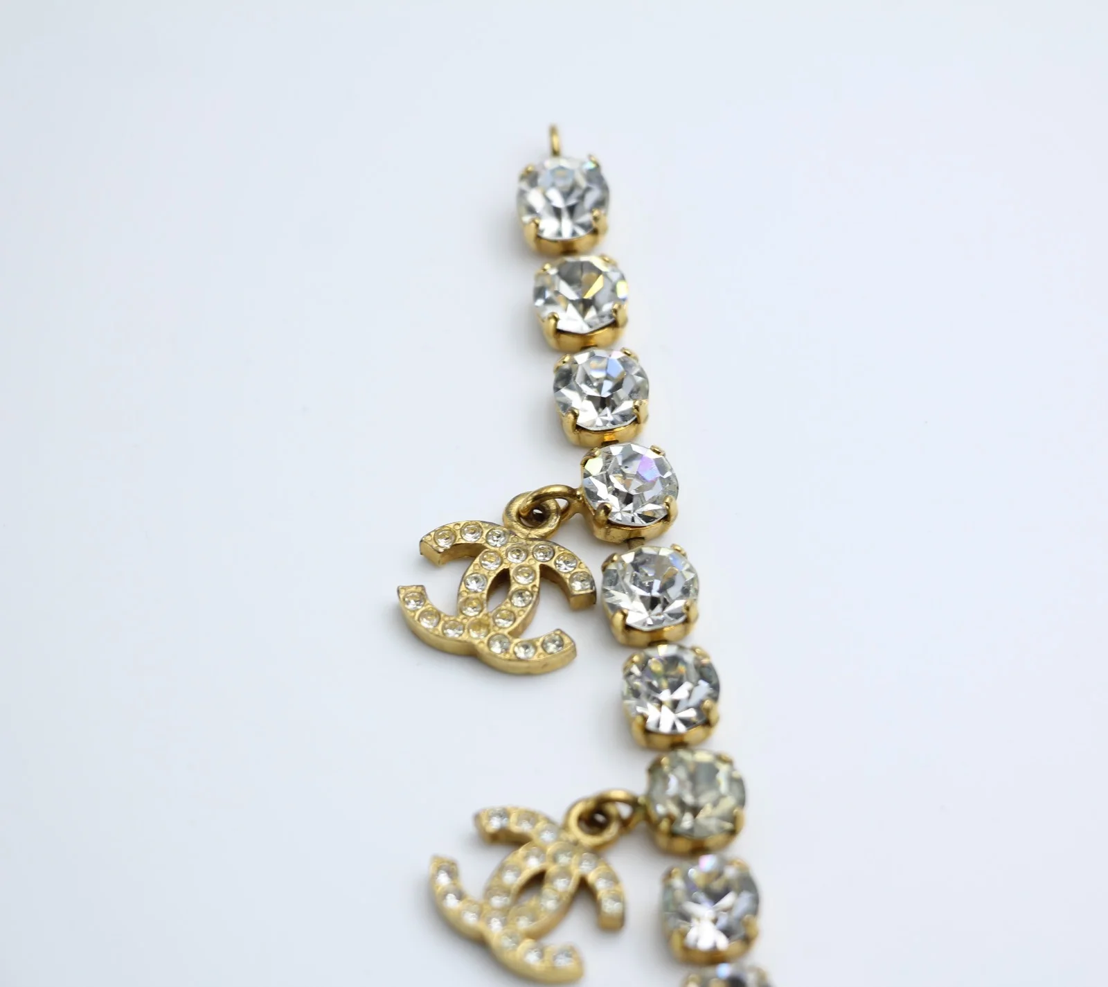 Chanel Vintage 96P Rhinestone Five Cc Bracelet - Image 4