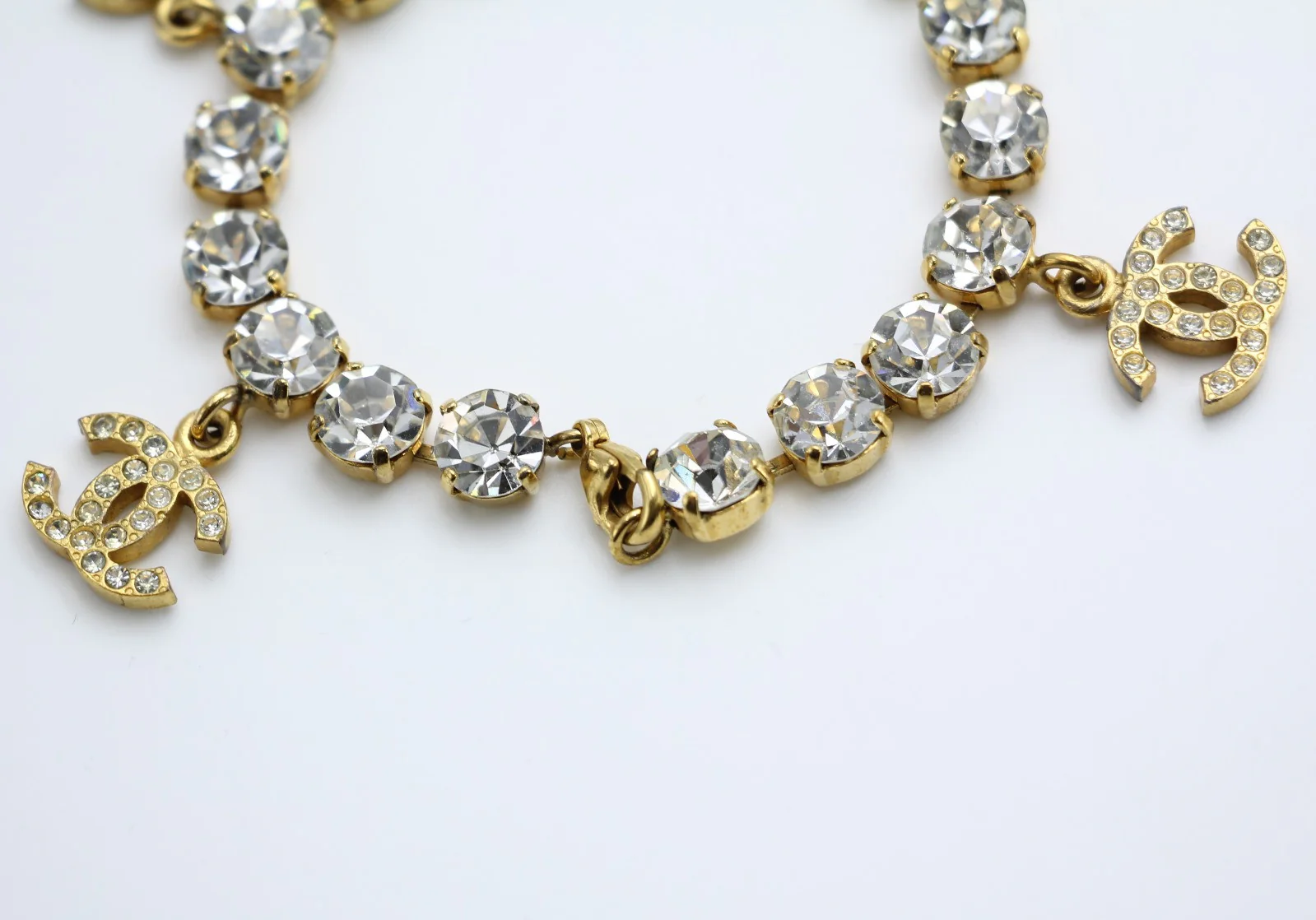 Chanel Vintage 96P Rhinestone Five Cc Bracelet - Image 7