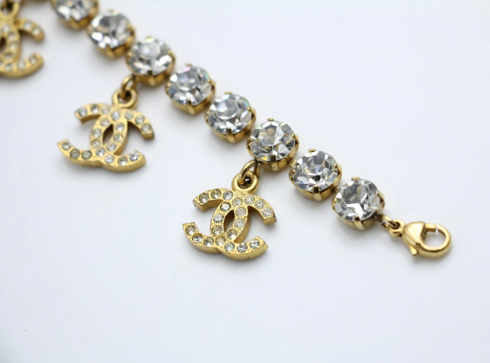 Chanel Vintage 96P Rhinestone Five Cc Bracelet - Image 8
