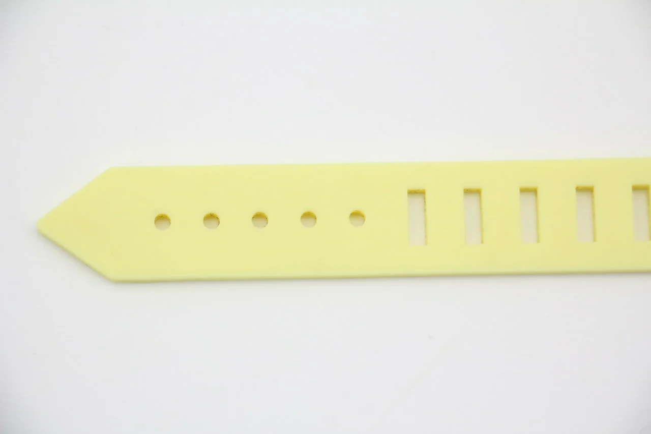 Chanel Vintage 99P Rubber Yellow with Orange Lettering Bracelet - Image 4