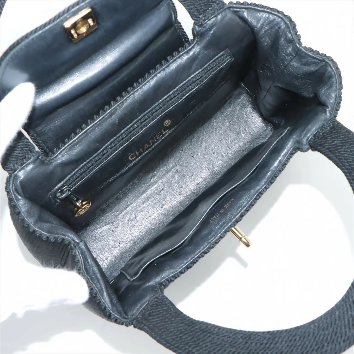 Chanel Vintage Black Caviar Rope-embellished Tote Bag - Image 5