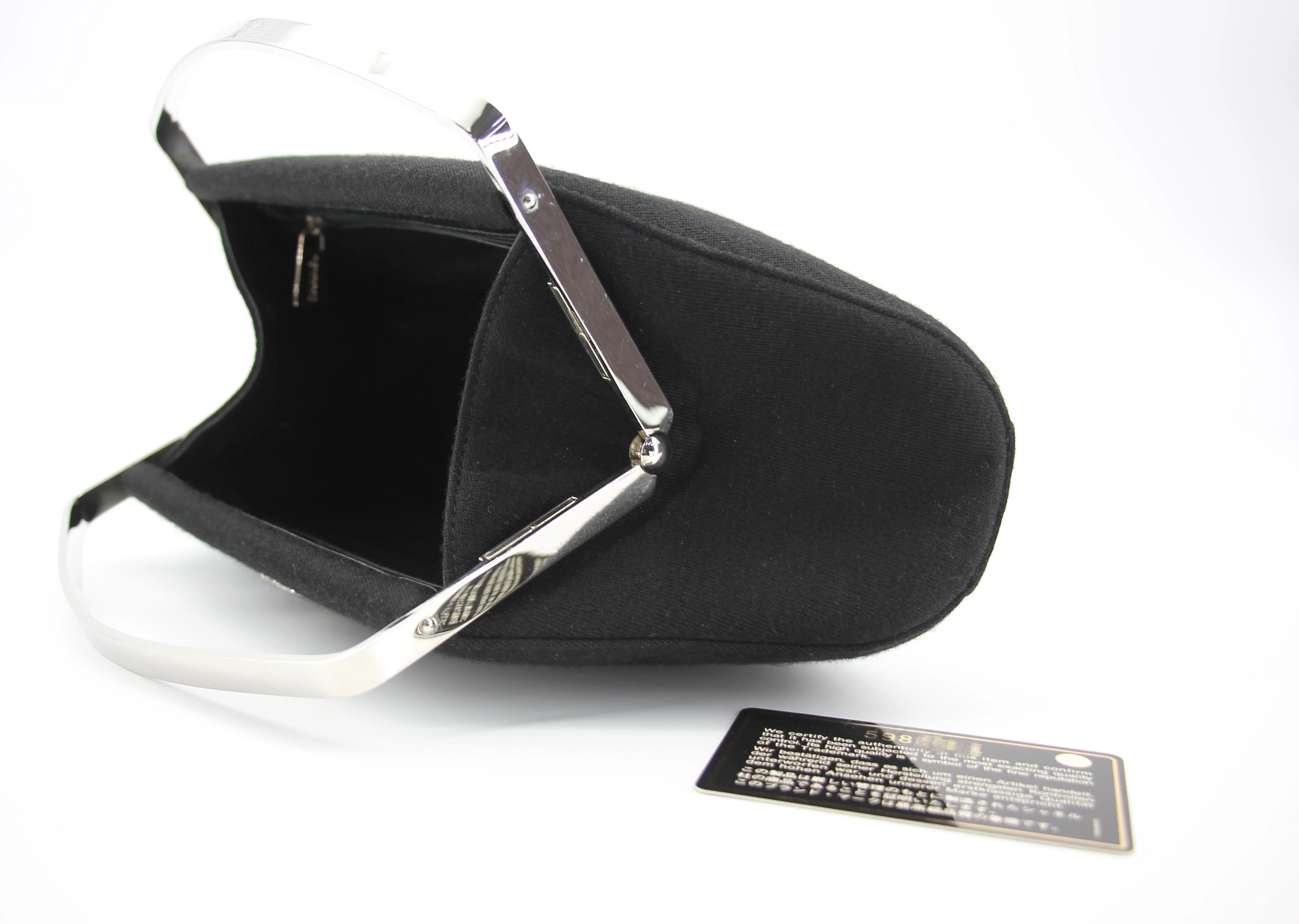 Chanel vintage black clutch with silver hardware handle - Image 9